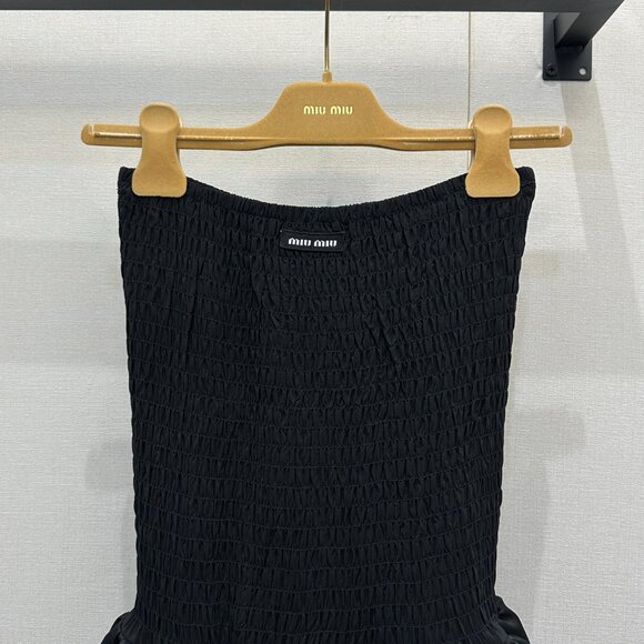 MiuMiu Micro Logo Strapless Puff Dress - Picture 4 of 8